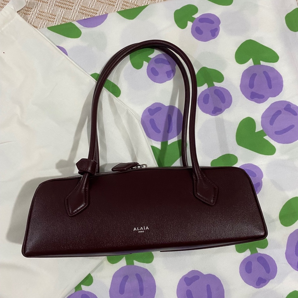 Alaia Burgundy Leather Top-Handle Shoulder Bag
